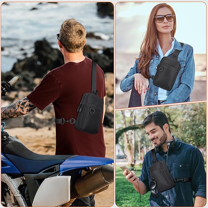 Small Sling Bag RFID Blocking Mini Crossbody Bag for Men and Women Travel Hiking Cross Body Bag