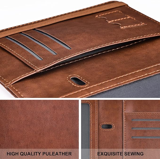 HerriaT Passport and Vaccine Card Holder Combo,Cover Case with CDC Vaccination Card Slot, Leather Travel Documents Organizer Protector, with RFID Blocking, for Women and Men