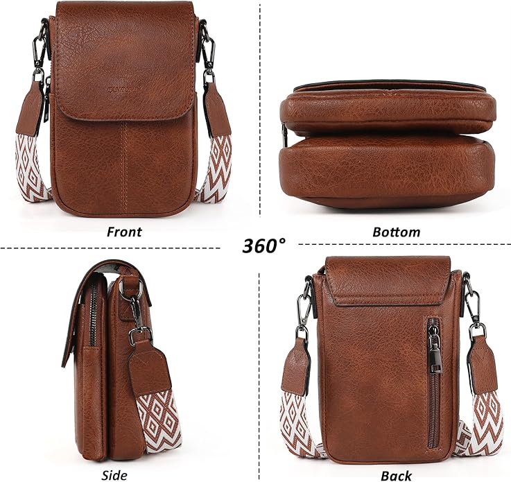 TANTOMI Small Crossbody Bags for Women, Small Purses with Card Slots Phone Purse Wide Adjustable Strap