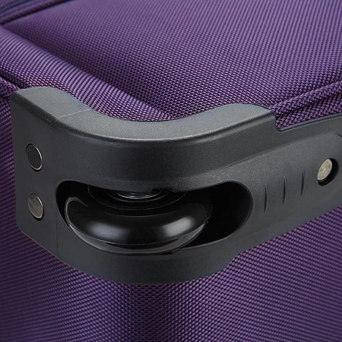 TPRC 15" Smart Underseat Carry-On Luggage with USB Charging Port, Purple