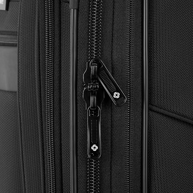 Samsonite Ascella 3.0 Softside Expandable Luggage with Spinners, Black, 2PC SET (Carry-on/Medium)