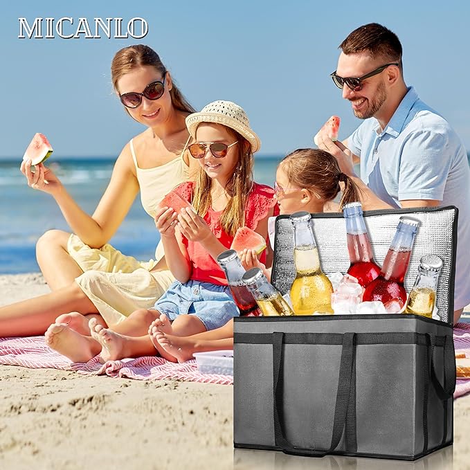 Insulated Food Delivery Bag, Commercial Grade Pizza Carrier for Hot and Cold Food, Large Reusable Catering Cooler Bag 22x15x14, Pizza Delivery Box for Uber Eats, Door Dash Essentials