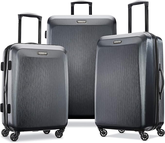 American Tourister Moonlight Hardside Expandable Luggage with Spinner Wheels, Anthracite, Checked-Medium 24-Inch