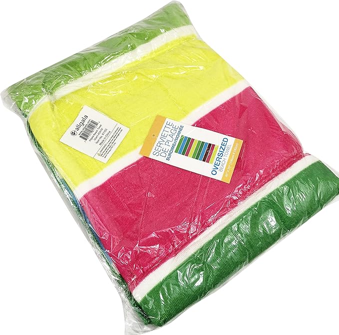 allgala Microfiber Beach Towel | Packable Beach Towel for Family | Quick Dry, Lightweight, Super Absorbent | Perfect for Beach, Pool, and Camping | Oversize 40"x70" - Rainbow