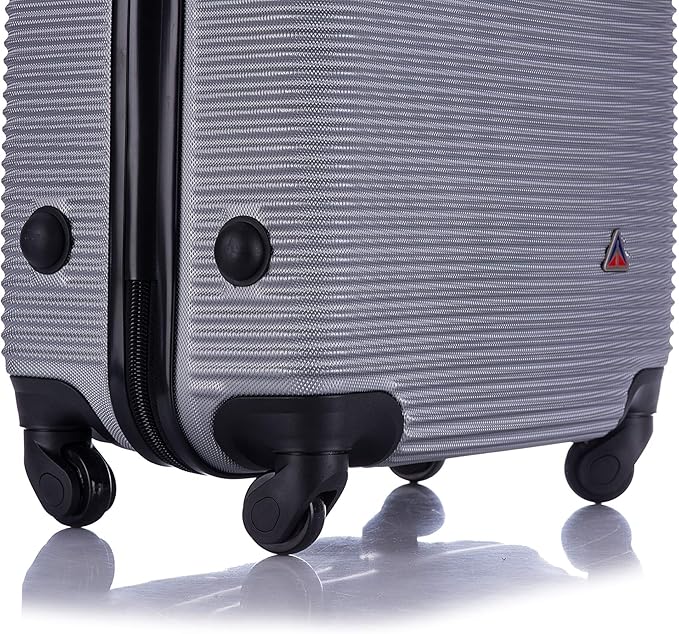 InUSA ROYAL Hardside Spinner Luggage with Ergonomic Handles | Spacious Travel Suitcase with Four Spinner Wheels and Studs | 28 Inch Large Spinner Luggage | Silver