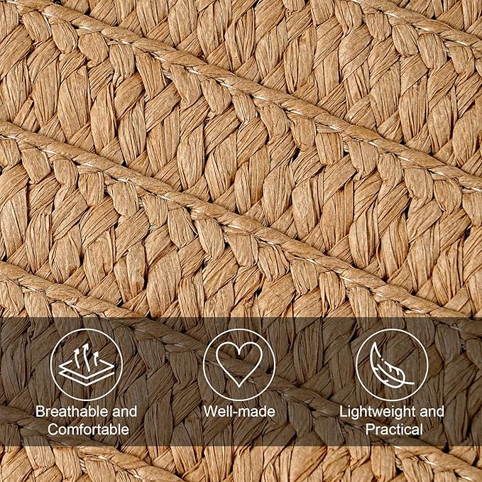Pleneal Straw Beach Bags for Women - Women Beach Handmade Woven Tote Bag, Summer Mesh Hollow Shoulder Bag for Holiday