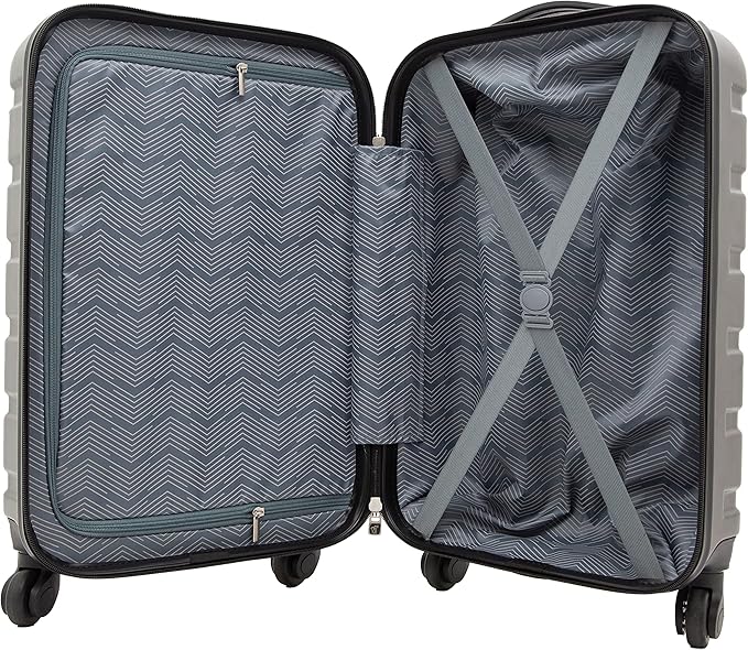 Travelers Club Harper Luggage, Charcoal, 22-Inch Carry-On