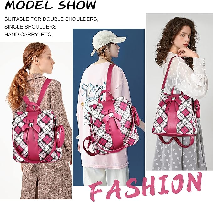 ZOCAI Backpack Purse for Women Fashion Backpack Purses PU Leather Daypacks Anti-Theft Shoulder Bag Satchel Purse