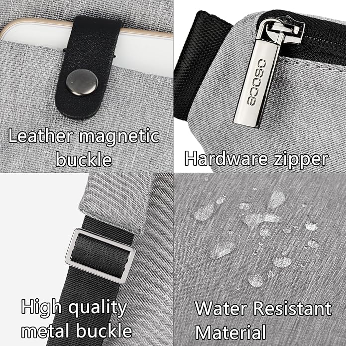 Crossbody Sling Bag, Water-Resistant Anti Theft Chest Pack, Minimalist Commuter Daypack for Travel Hiking Work