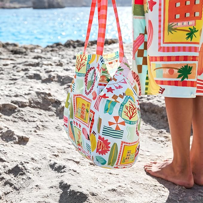 Dock & Bay Everyday Beach Tote Bag - Reusable Carrier Bag for Daily Use - Carries Up to 10kg - 100% Recycled Materials