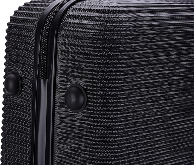 InUSA ROYAL Hardside Luggage Set with Spinner Wheel | Spacious Travel Suitcases with Ergonomic GEL Handle and Studs | (20/28/32) 3 Piece Luggage Set | Black