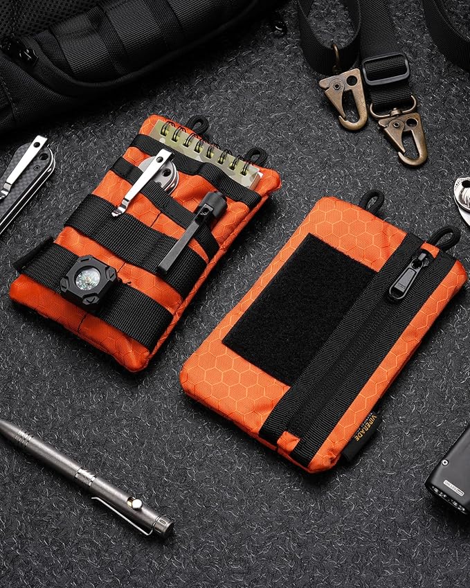 VIPERADE VE3-P EDC Pouch Small EDC Tool Bag Organiser Bag Pocket Organiser Nylon Multitool Bag Small for Torch Multitools Pen Notebook Black