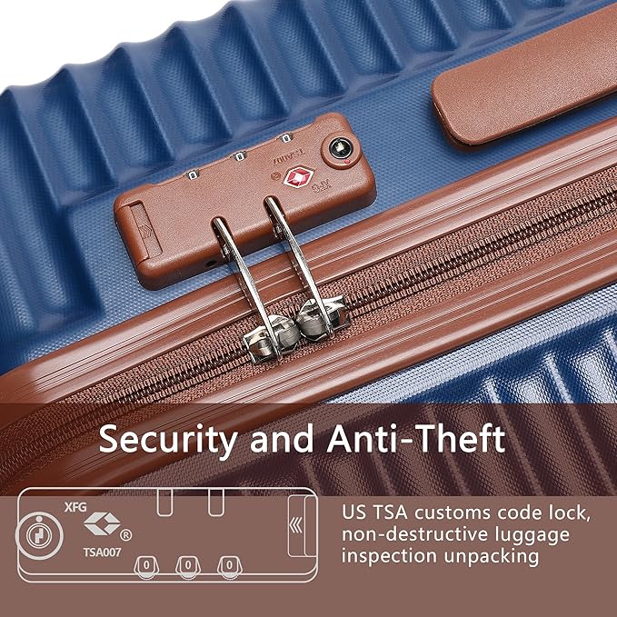 20-Inch Carry on Luggage,Carry-on Suitcase with Spinner Wheels and TSA Lock, 22x14x9 Airline Approved,Hardside Lightweight Travel Carry-on Luggage,Small Rolling Luggage (Blue, 20 IN)