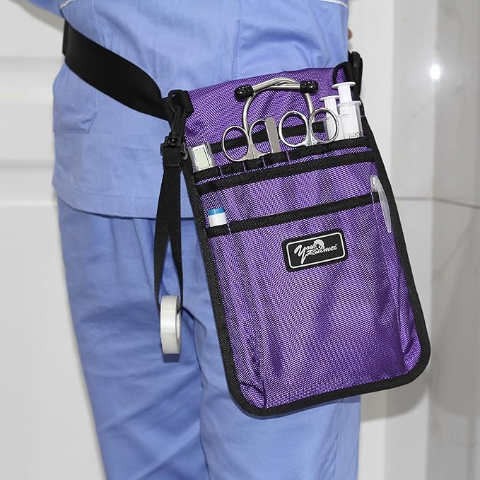 Nurse Fanny Pack for Work,Kit Practical Waist Bag for Nurses,Fanny Pack for Basics,Nurse Utility Belt Organizer Bag (Purple)