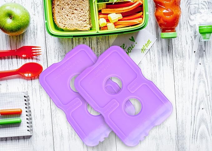 Healthy Packers Reusable Ice Packs for Lunch Boxes - Long Lasting Slim Freezer Packs, Thin Non-Toxic BPA-Free Hard Gel Ice Blocks for Coolers, Kids & Adults Lunch Bags, Travel, Camping, Food Storage
