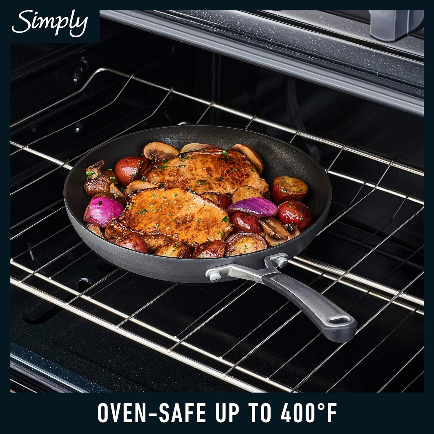 Calphalon 10-Piece Non-Stick Kitchen Cookware Set Black Pots & Pans with Stay-Cool Stainless Steel Handles Hard-Anodized Aluminum for Even Heating