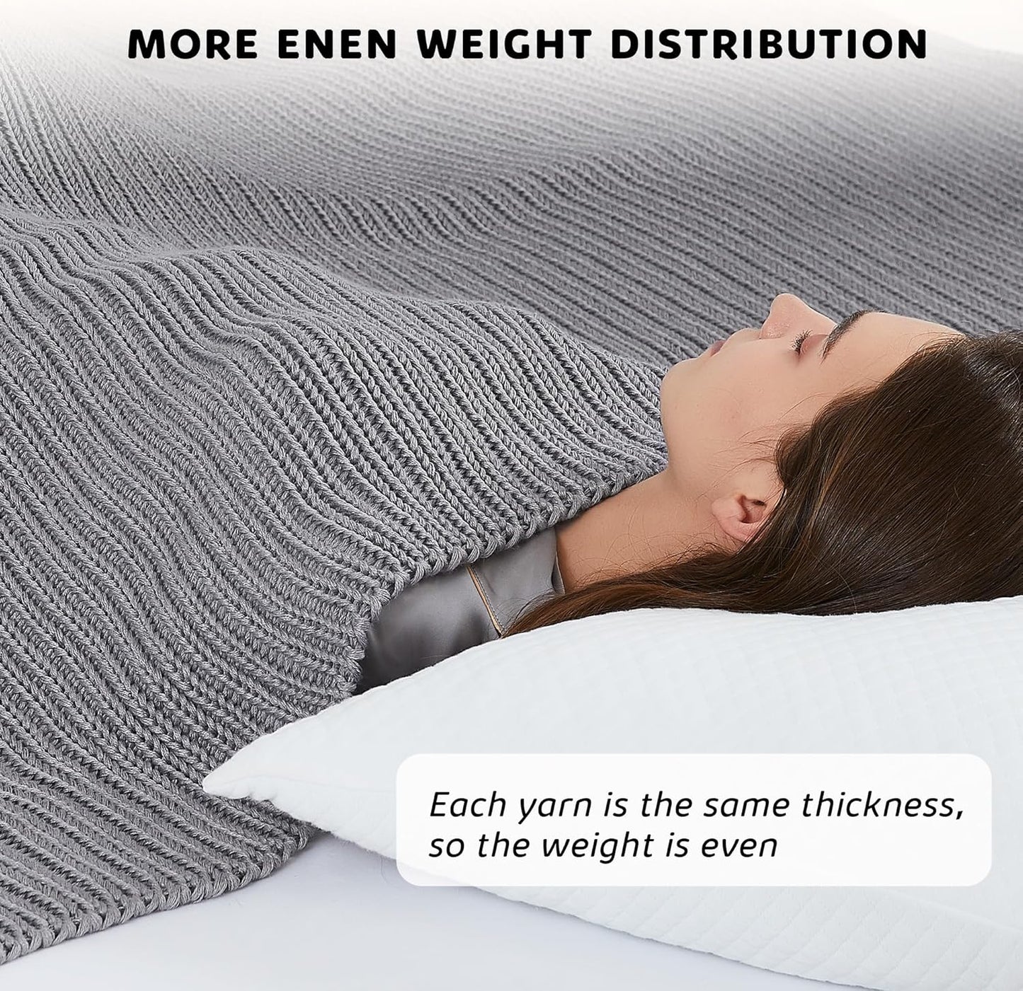 L'AGRATY Knitted Weighted Blanket - 60"x80" 20lbs Cooling Chunky Knit Heavy Blanket for Adults Braided Crochet Throw Thick Cable Yarn Knit Decorative No Beads Evenly Weighted Machine Washable