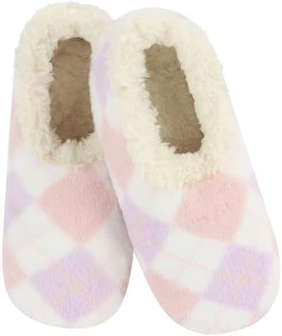 Snoozies Slipper Socks for Women Indoor, Cozy Sherpa-Lined Womens Slippers Non-Skid, Ladies Gifts