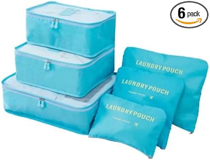 Portable Packing Cubes - Perfect Luggage Organizer Bags, Packing Cubes for Suitcases, Compression Packing Cubes, Travel Bags Organizer for Luggage, Luxurious Travel Cubes, Blue