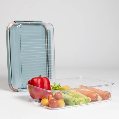 LocknLock LBF404RS5N Bisfree Modular Plus Food Storage Containers for Lunch, Meal Prep, Stackable, BPA-Free, Leakproof, Microwave, Dishwasher, Freezer-Safe, 10 Pieces, 5 Boxes and 5 Lids, Navy, 910ml