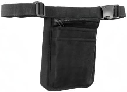 QWORK Medical Organizer Belt, Nurse Storage Bag Waist Bag Pouch for Medical Scissors Care Kit Tool, (Black, 10x7')