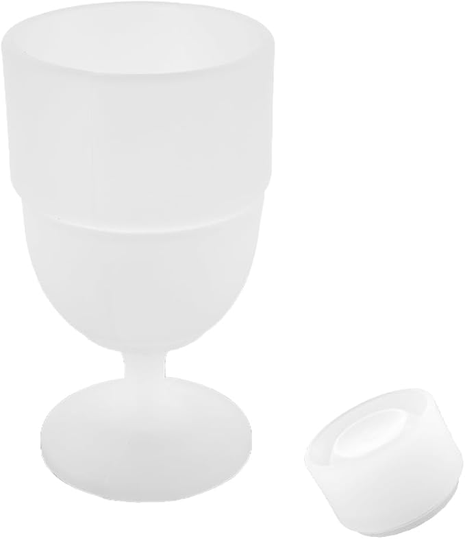 1 Pack Portable Collapsible Silicone Wine Glasses, Collapsible Silicone Cup, Travel Camp Wine Glasses for Picnic Indoor Outdoor, Reusable, Capacity 7 Oz, White