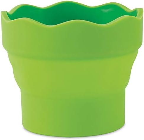 Faber-Castell Collapsible Water Cup Green | Scalloped Brush Holder | 12 Oz Capacity | For Painting | Pack of 6