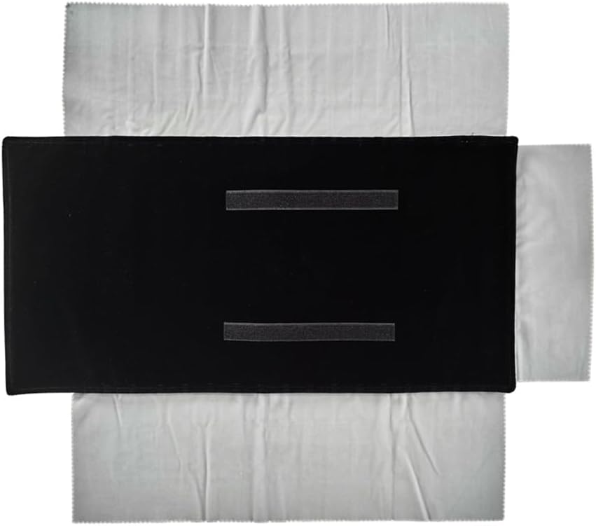 Velvet Travel Jewelry Case Roll Bag Organizer for Necklace Bracelet Earrings Ring (Black) (Black and Grey)