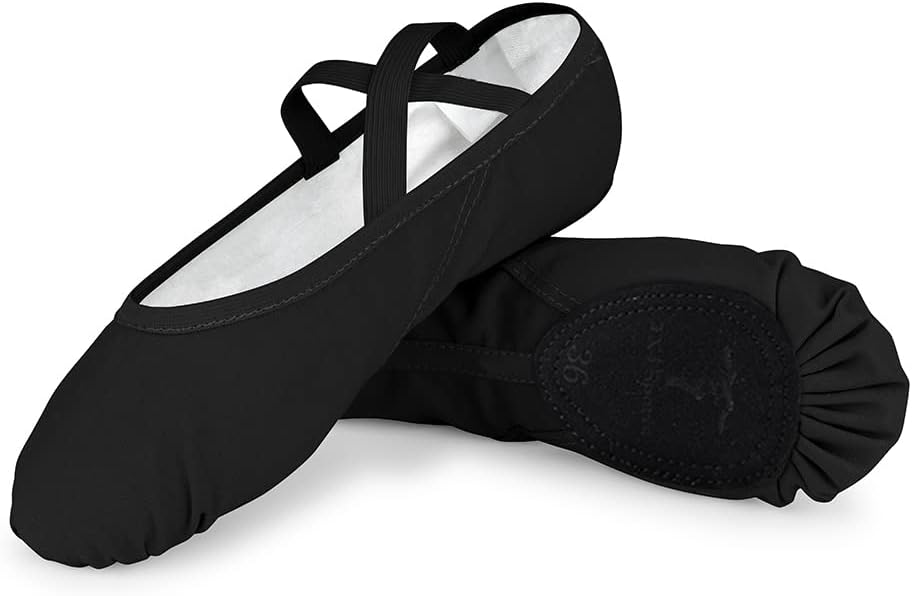 TXJ Sports Ballet Shoes for Women Girls, Women's Ballet Slipper Canvas Dance Shoes Split Sole Yoga Dance Flats