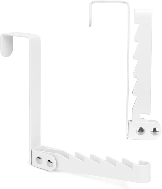 FYY Over The Door Hooks Hanger, 1 Pack Collapsible Folding Over The Door Organizer Rack Space Saving Hanging Storage Hanger for Clothes, Coats, Towels for Bedroom Bathroom White-1PCS 6.02 inch