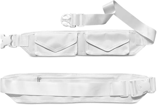 Premium Ahram Ihram Belt for Hajj & Umrah, Comfortable Pilgrim Waist Belt with Secure Zippered Pockets for Documents and Phones, Adjustable Waist Size (26’’-50’’) Inches, Anti Theft Double Lock Buckle