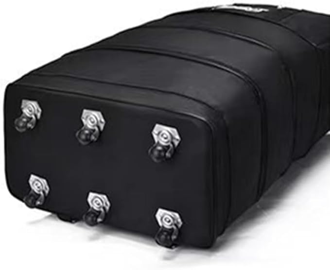 Expandable Extra Large Travel Oxford Duffel Bag with Wheels Waterproof Lightweight Traveling Foldable Suitcase (Black, L - 6 wheels)