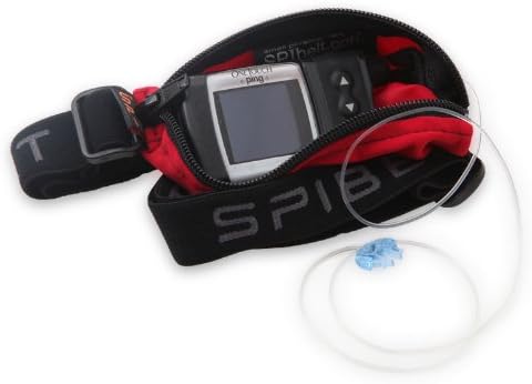 SPIbelt Diabetic Running Belt for Adults, Adjustable Waist, No Bounce, Expandable and Discreet Insulin Pump Pocket, No Logo Band, Black with Black Zipper