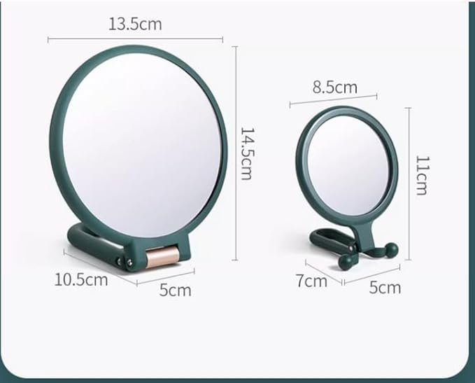 1X 5X Handheld Mirror with Handle for Travel， Magnifying Mirror, Magnification, Rotation Adjustable Handle, Double Sided Folding, Mirror for Women for Eyes Makeup Travel Table Desk Shaving
