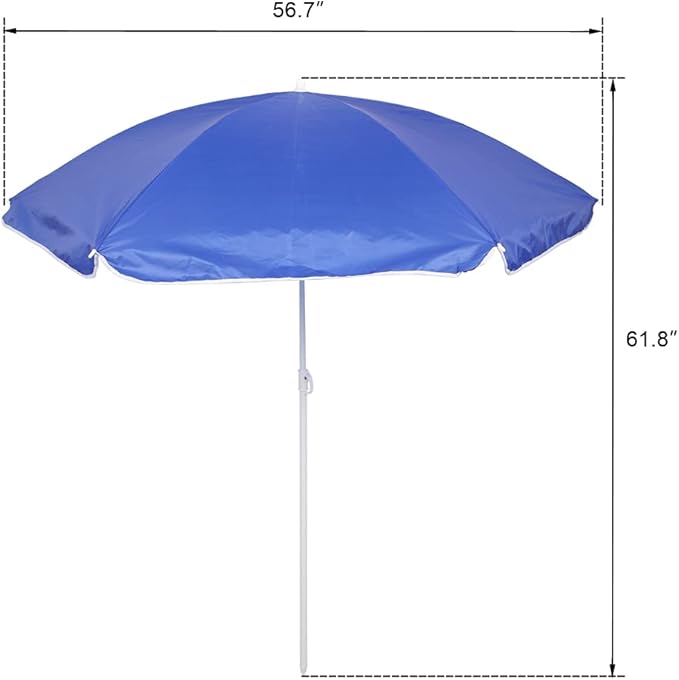 Double Folding Camping Chair W/Umbrella Fold Up Table Beverage Holder Carrying Bag Cooler for Patio Pool Park Outdoor Beach, Picnic, Portable (Blue)