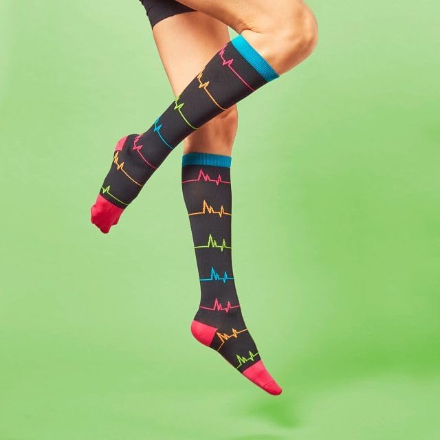 Nurse Mates Women's Calf Socks | 12-14 mmHg Compression | Superior Support & Comfort | 1 Pair