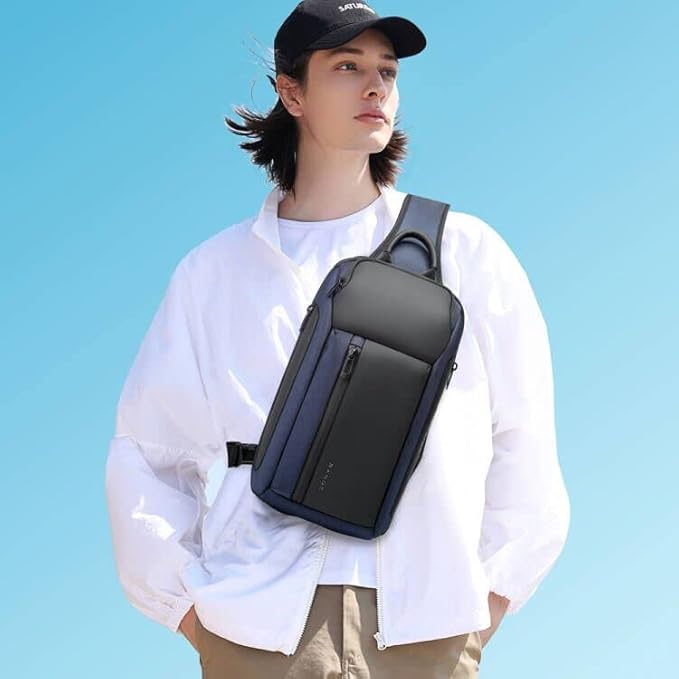 BANGE Men's Crossbody Backpack - Waterproof Shoulder Bag for Travel, Hiking & Daily Commute