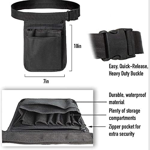 Medical Organizer Belt for Nurse, Multi-Compartment Nurse Fanny Pack Storage Waist Bag Pouch for Medical Scissors Care Kit Tool,Black