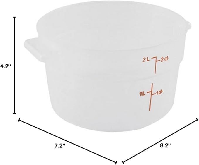 Cambro (RFS2PP190 2 Qt. Round Polypropylene Food Storage Container - Camwear