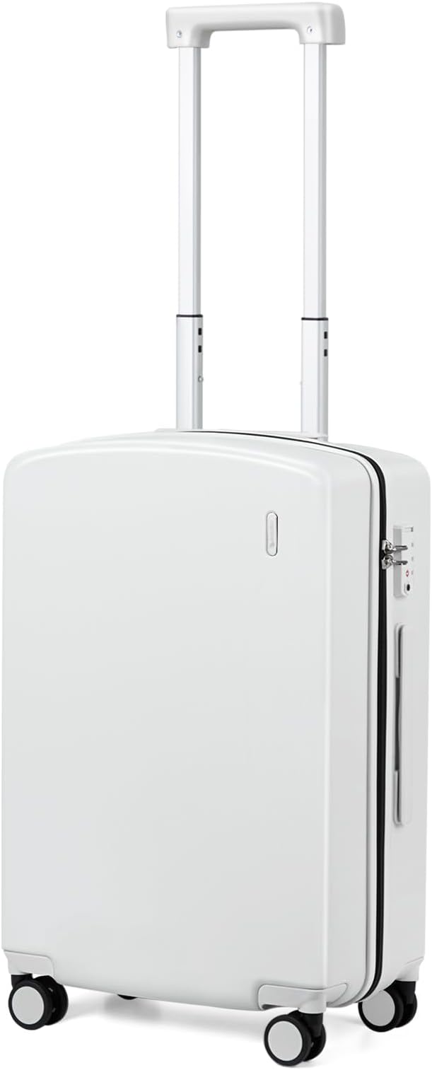 Hanke Hardside Carry-On Luggage 22x14x9 Airline Approved, 20 Inch Hard Shell Suitcases with Spinner Wheels, PC Hardshell Small Rolling Suitcase for Women Men with Tsa Lock(Smoke White)
