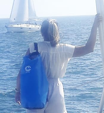 Waterproof dry bag combo for outdoor and waterspors, with large 5.0 Gal (assorted colors) and 0.5 Gal (grey) bags | Ideal for kayaking, boating, hiking, the beach and other outdoor sports (Orange)