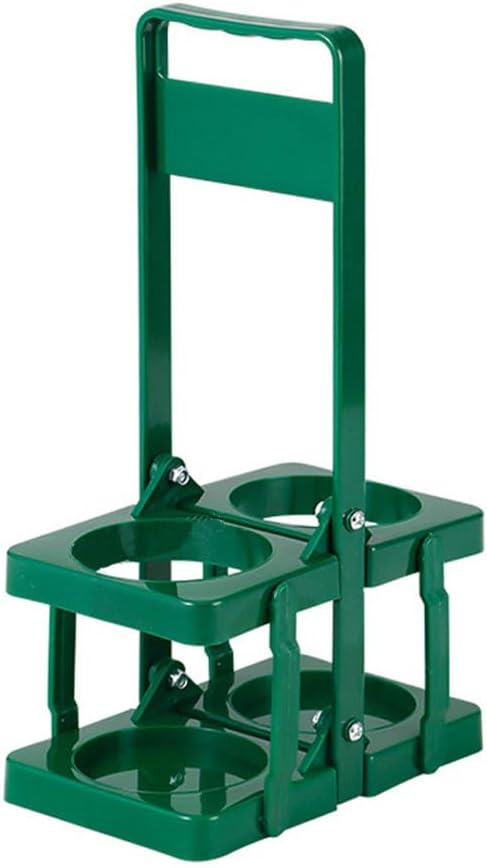 Portable Plastic Drink Carrier,Reusable Beer Bottle Coffee Cup Holder,Beverage Cup Drink Caddy for Delivery,2 Holes Cup Holders with Handle for Catering Restaurant Travel Car,Green