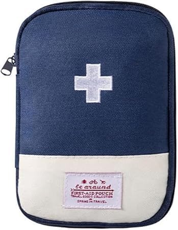First Aid Bag Empty,Small Portable Empty First Aid Kit Bag Waterproof Section Dividers Travel Medicine Bag for Emergency for Home Office Car Outdoors Boat Camping Hiking Cycling (Blue)