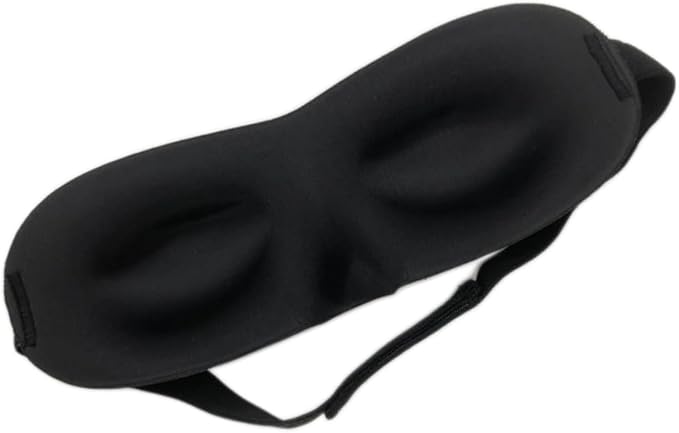 3D Sleep Mask for Side Sleepers, Blackout Eye Mask for Sleeping Women & Men, Zero Pressure Eye Cups, CPAP Friendly, Soft Adjustable Light Blocking Mask (Black)