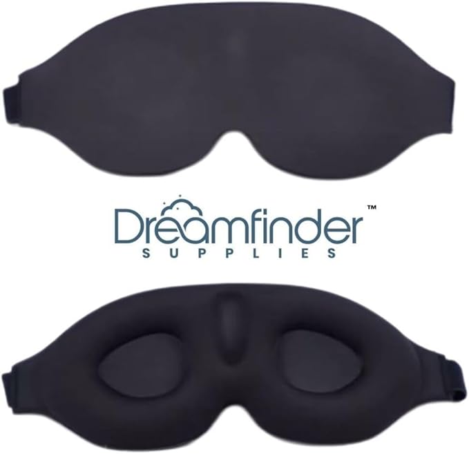 3D Sleep Mask for Side Sleepers, Blackout Eye Mask for Sleeping Women & Men, Zero Pressure Eye Cups, CPAP Friendly, Soft Adjustable Light Blocking Mask (Black)