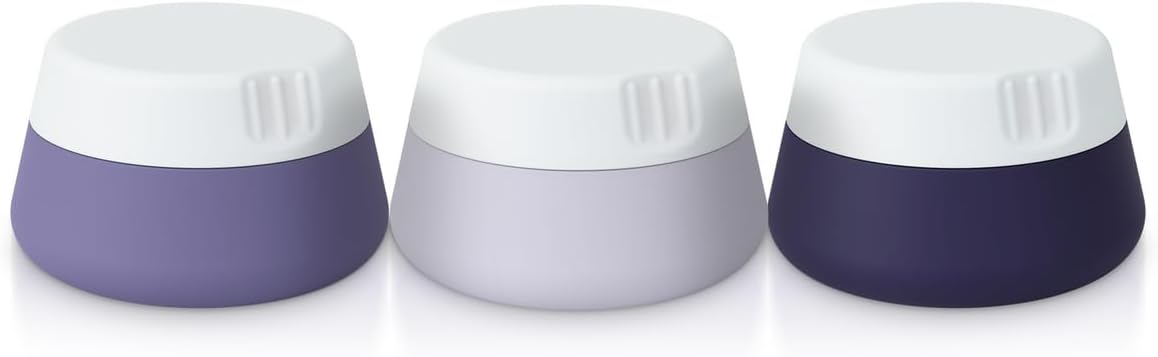 EZY DOSE Silicone Jar, Multi-Purpose Travel-Sized Container, Washable and Reusable, Versatile and Durable Container for Storage, Organizing and Preserving, Grayscale Colors, BPA Free, 3-Pack