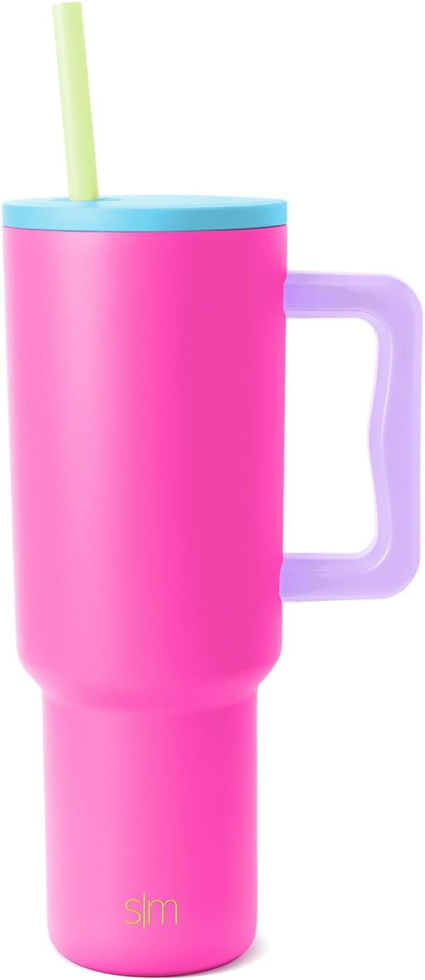 Simple Modern 40 oz Trek Tumbler with Handle and Straw Lid | Cup Holder Friendly Insulated Stainless Steel Travel Mug | 80s Mix,(Pack of 12)