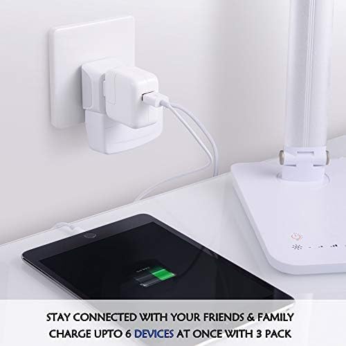 Ceptics Denmark Travel Adapter Plug with Dual USA Input - Power - Type K (6 Pack) - Ultra Compact - Safe Grounded Perfect for Cell Phones, Laptops, Camera Chargers and More (CT-20)