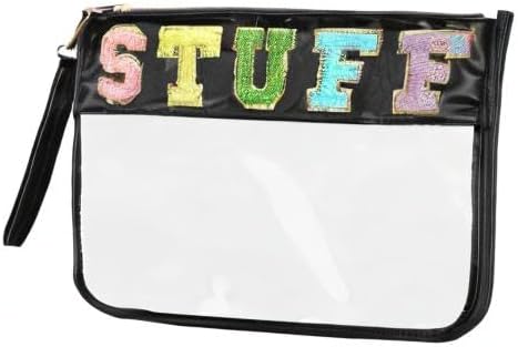Snack Bags Clear Pouch Travel Makeup Bag Chenille Letter Bags for Zipper Pouch Clear Cosmetic Bag Clearly Tote Bag Makeup Travel Bags for Women