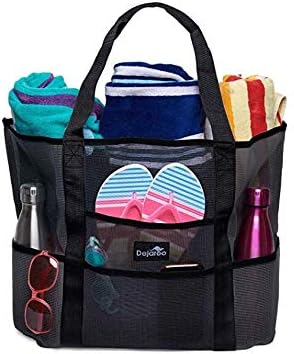 Dejaroo Mesh Sand Free Bag - Strong Lightweight Bag For Beach & Vacation Essentials. Tons of Storage!